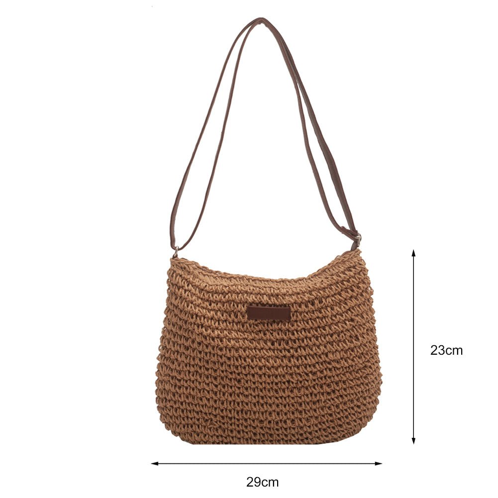 Niche Design Vacation Straw Tote Bag - BKKFinds