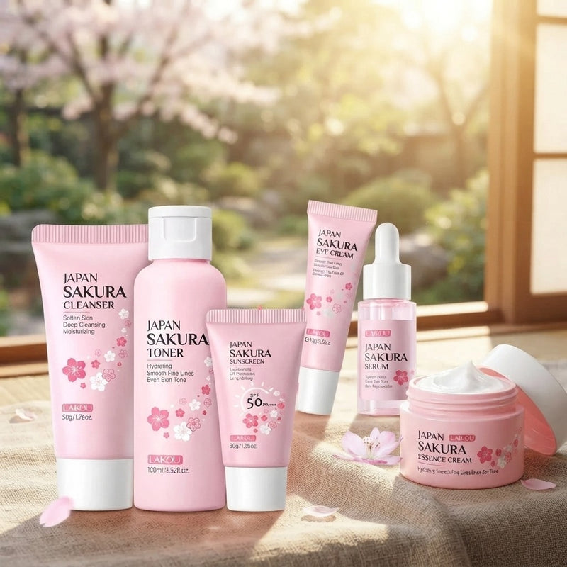 BKKFinds 100ml toner BKKFinds Health, Beauty & Hair / Beauty Tools / F Cherry Blossom Facial Skincare Set – Complete Routine