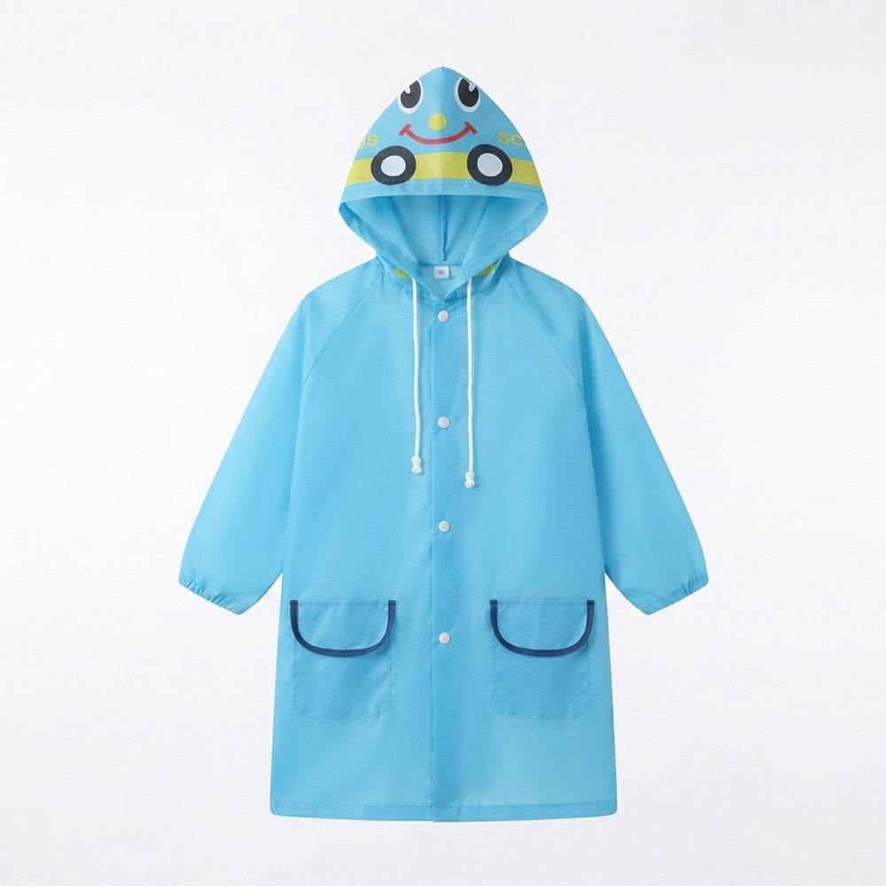 Kids Waterproof Oxford Raincoat With Fun Print