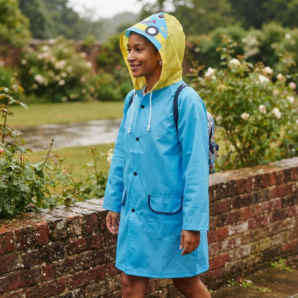 BKKFinds Blue / M BKKFinds Home page Kids Waterproof Oxford Raincoat With Fun Print