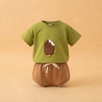 BKKFinds Apricot / 12to18M BKKFinds Home page Kids Cotton Ice Cream Outfit Set