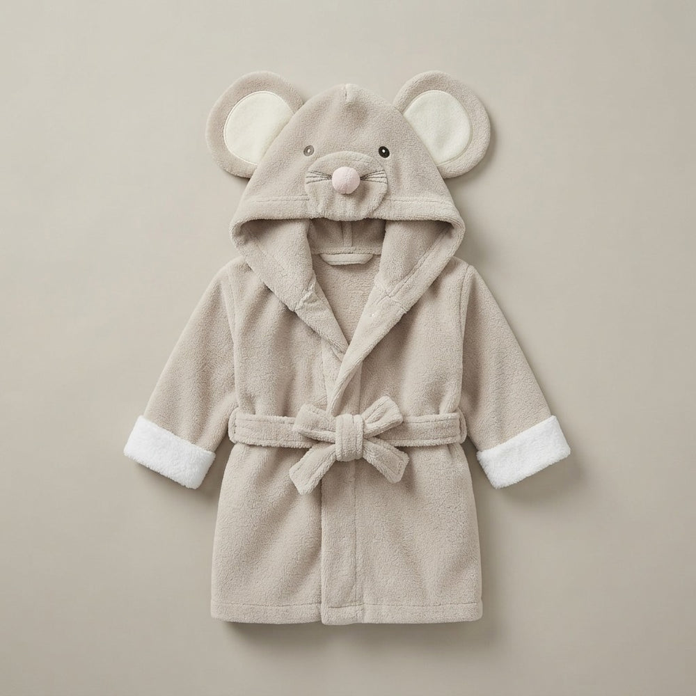 Kids Hooded Cotton Animal Bathrobe