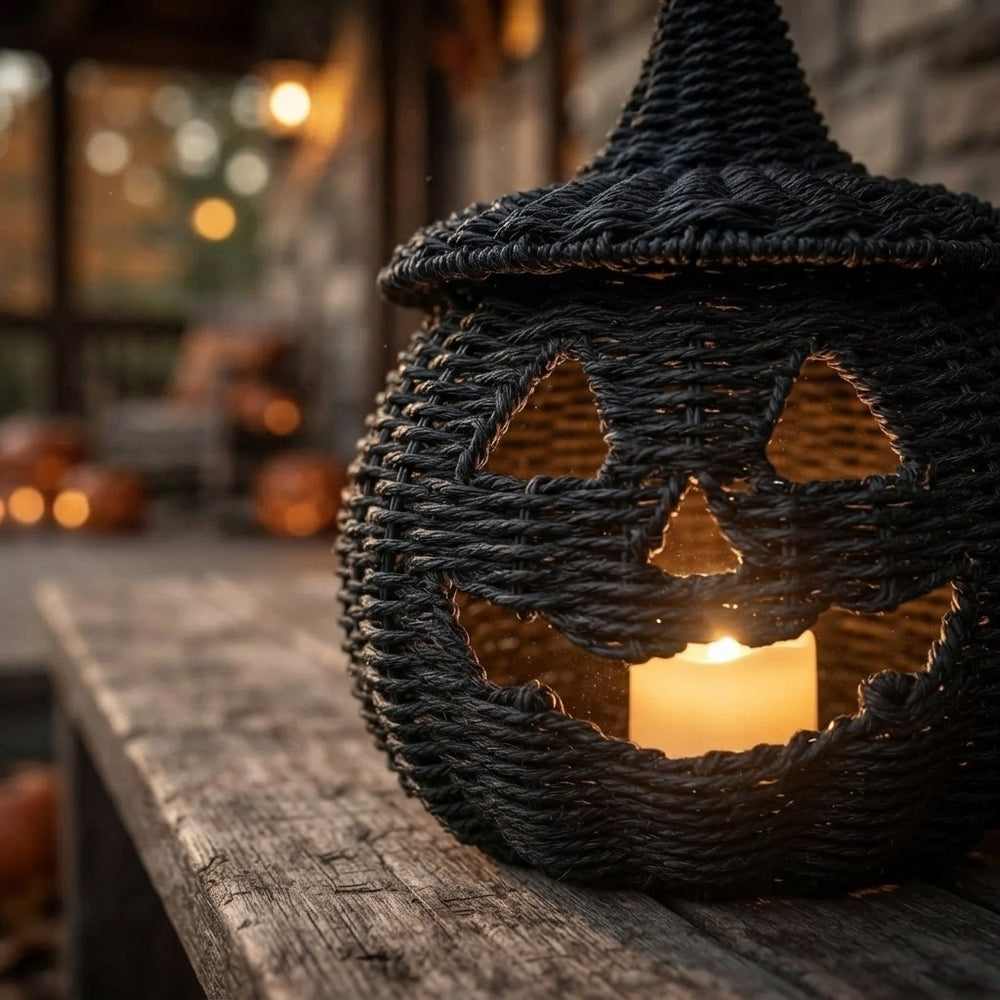 Wicker Pumpkin Lantern