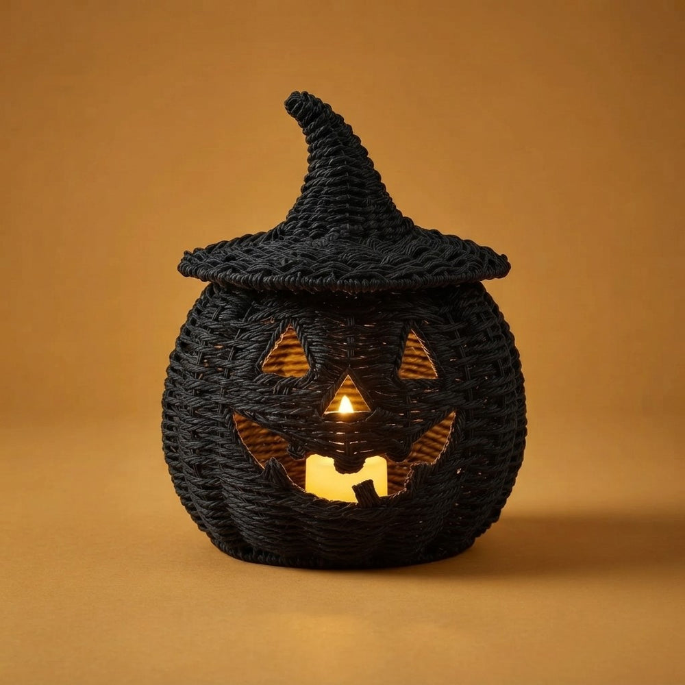 Wicker Pumpkin Lantern