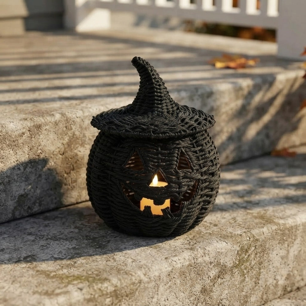 Wicker Pumpkin Lantern