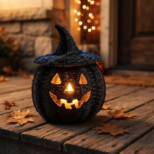 Wicker Pumpkin Lantern