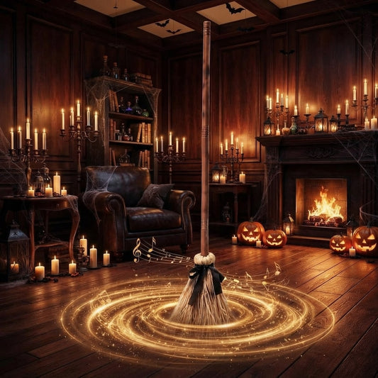 Animated Floating Witch Broom