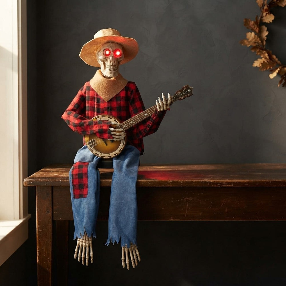 Luminous Skeleton Guitarist Halloween Decoration