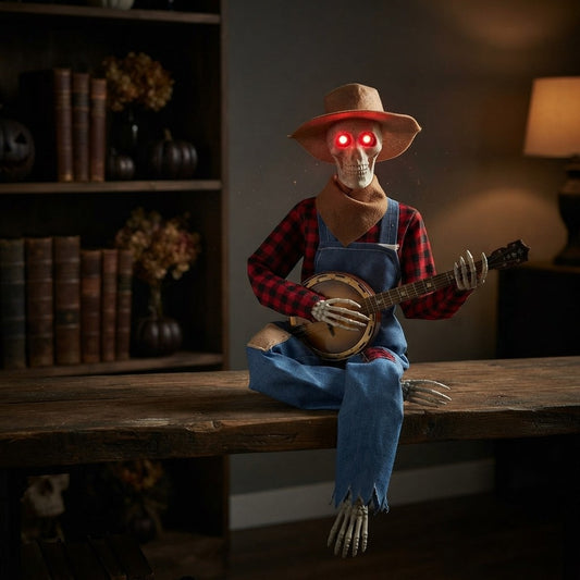 Luminous Skeleton Guitarist Halloween Decoration