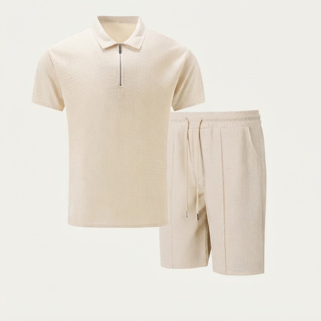 Casual Waffle Polo Set