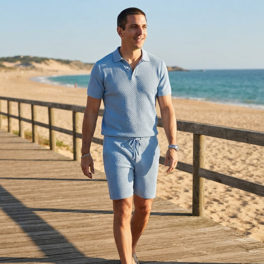 Jacquard Knit Polo Co-ord Set