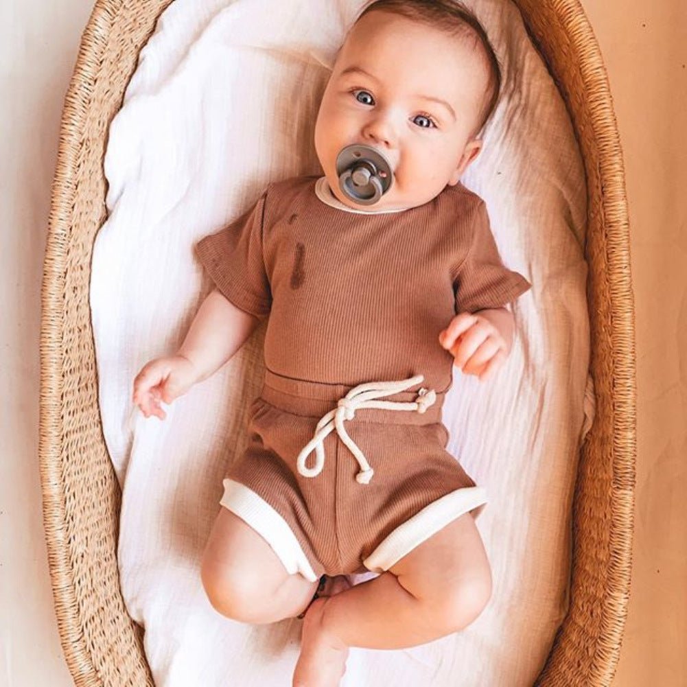 Soft Cotton Baby Outfit Set With Wrap Top And Pants - BKKFinds