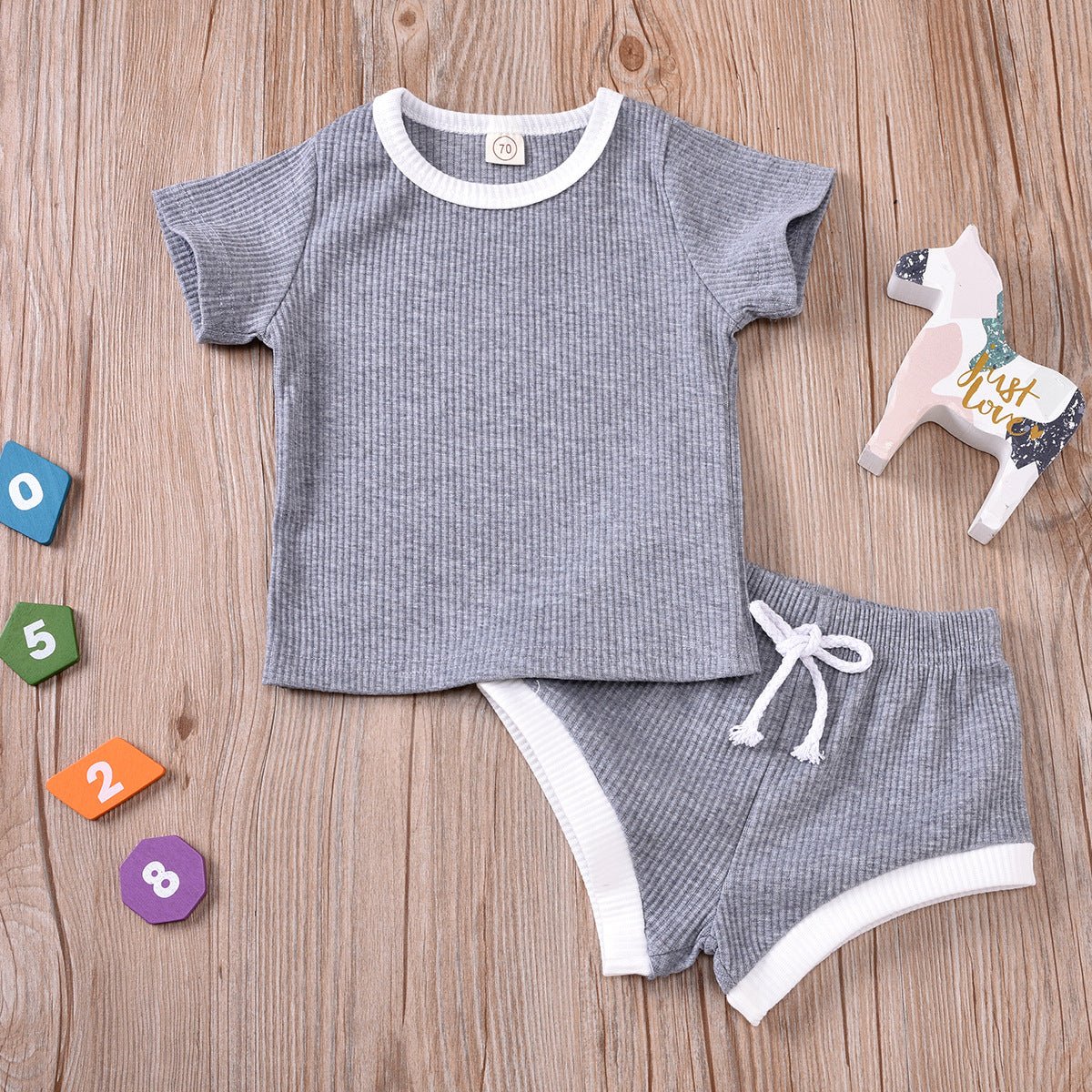 Soft Cotton Baby Outfit Set With Wrap Top And Pants - BKKFinds