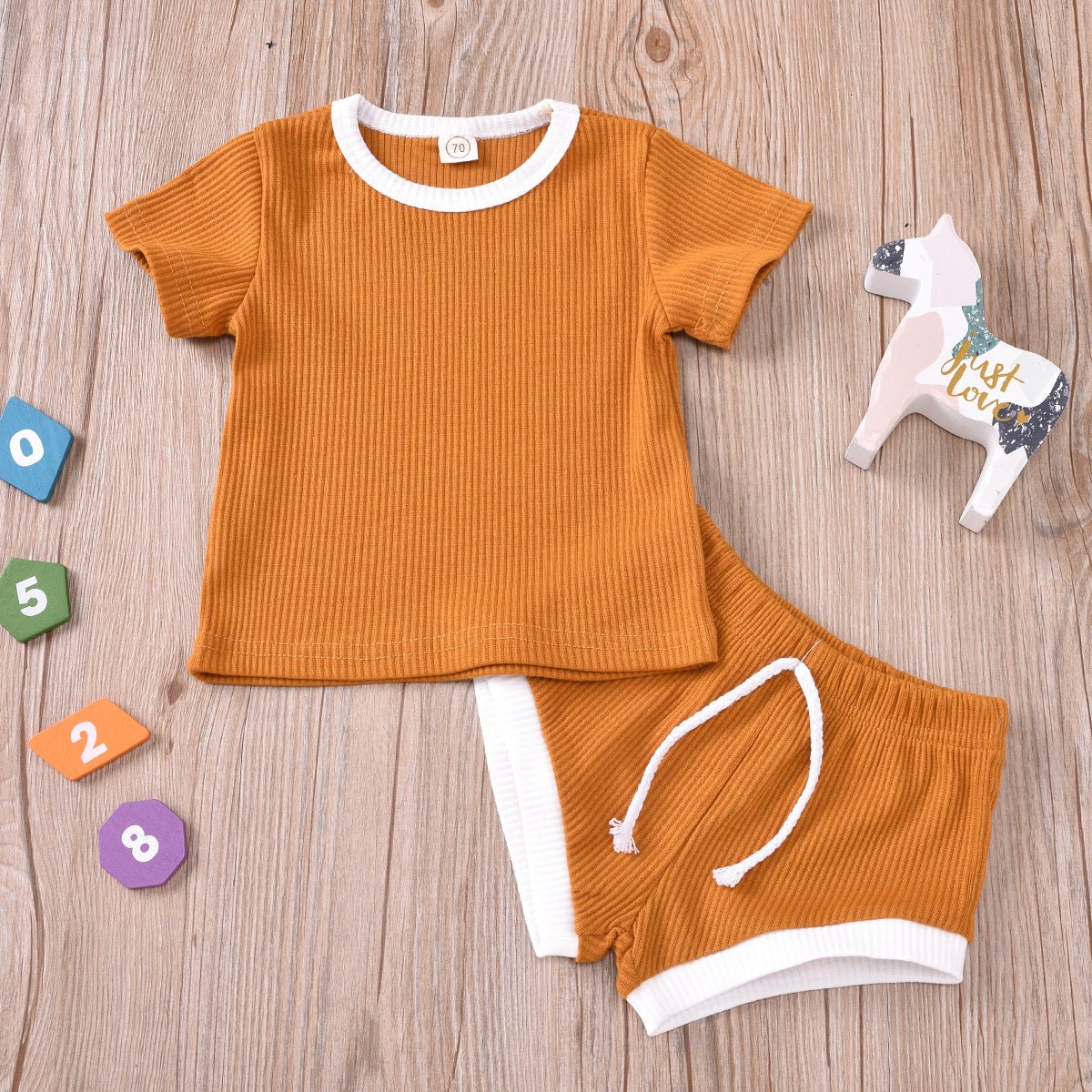 Soft Cotton Baby Outfit Set With Wrap Top And Pants - BKKFinds