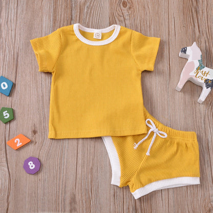 Soft Cotton Baby Outfit Set With Wrap Top And Pants - BKKFinds