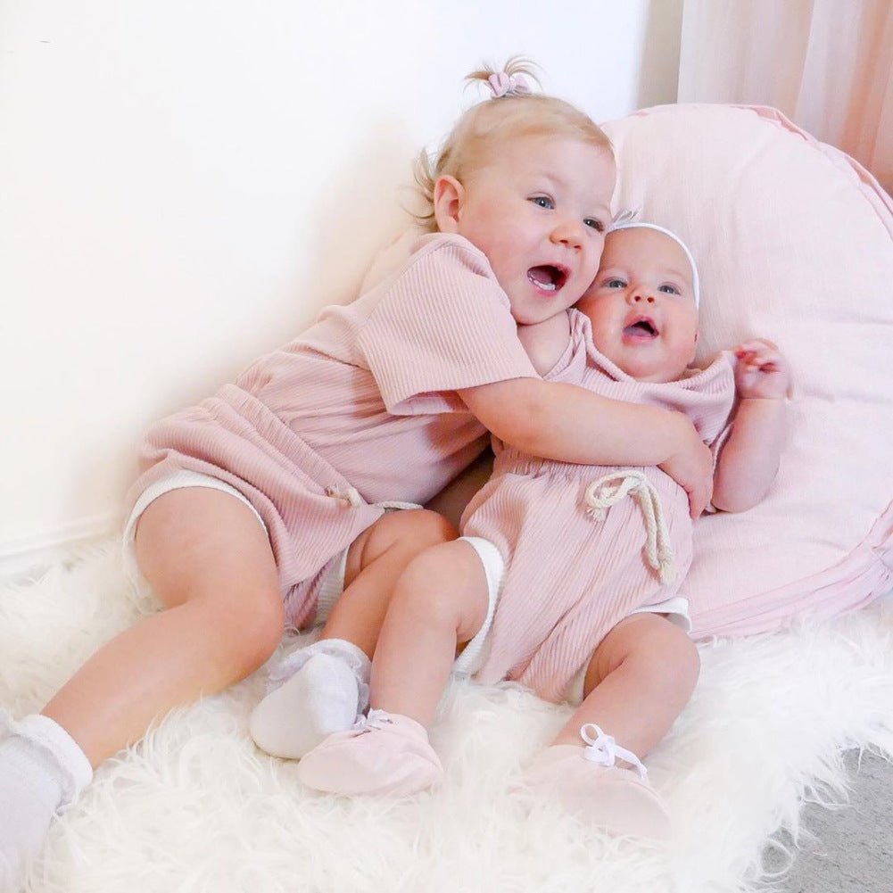 Soft Cotton Baby Outfit Set With Wrap Top And Pants - BKKFinds