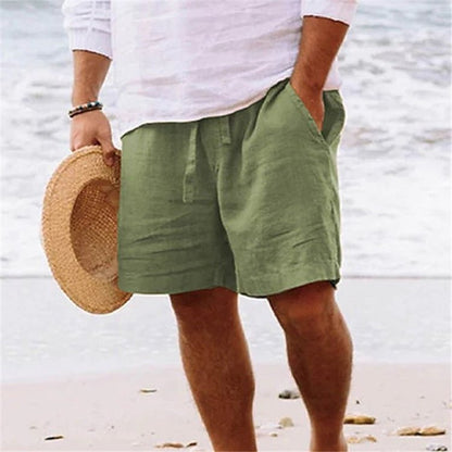Summer Drawstring Shorts With Pockets Fashion Casual Solid Color Vacations Beach Pants Mens Clothing - BKKFinds