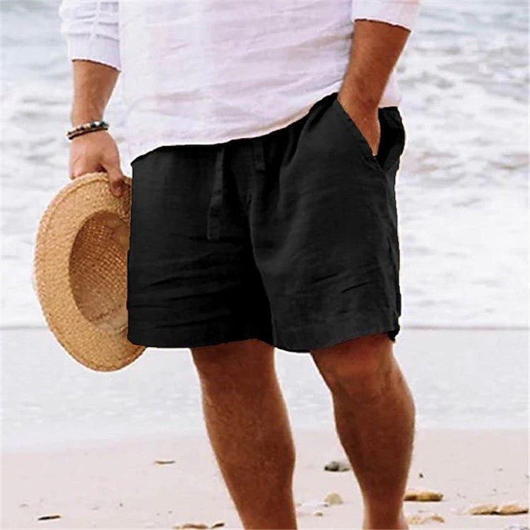 Summer Drawstring Shorts With Pockets Fashion Casual Solid Color Vacations Beach Pants Mens Clothing - BKKFinds