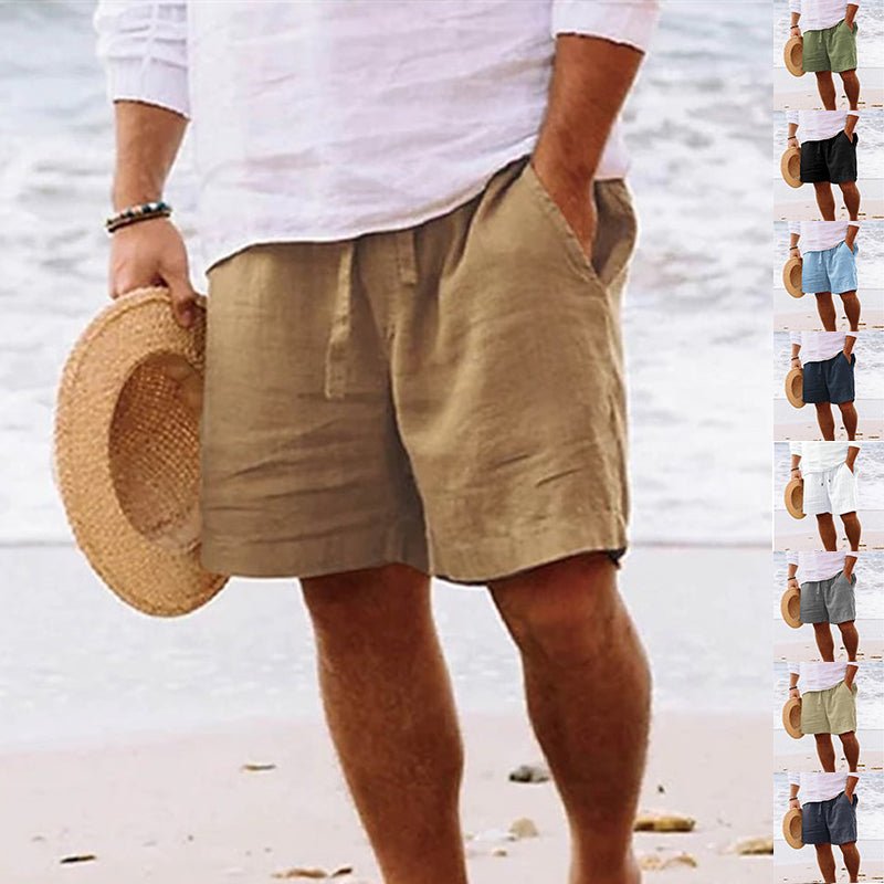 Summer Drawstring Shorts With Pockets Fashion Casual Solid Color Vacations Beach Pants Mens Clothing - BKKFinds