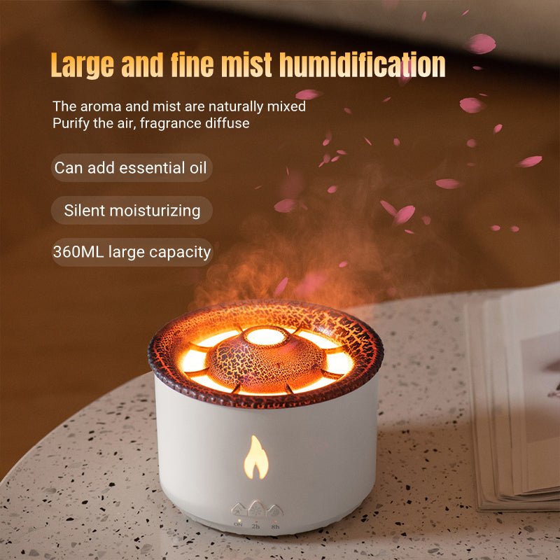 Ultrasonic Flame Effect Essential Oil Aromatherapy Diffuser - BKKFinds