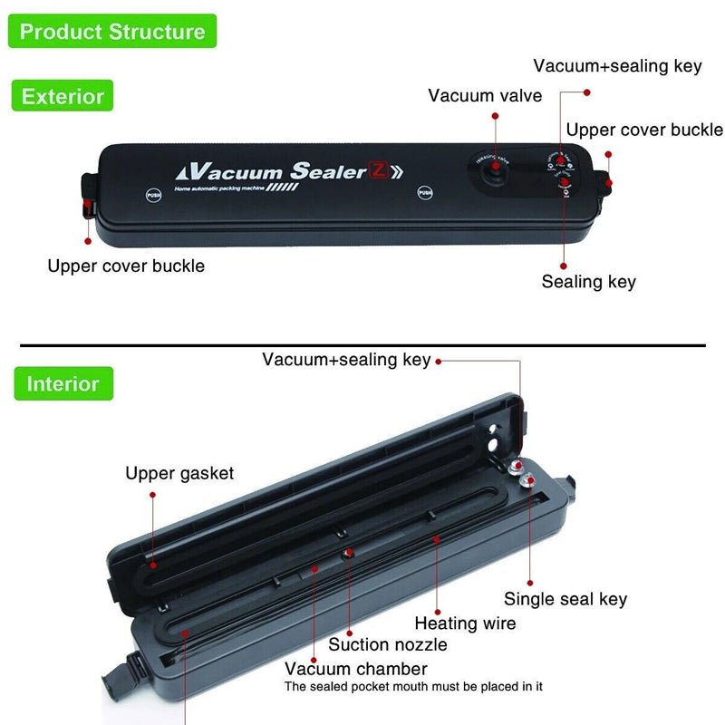 Automatic Vacuum Food Sealer – Compact One-Touch Sealing - BKKFinds