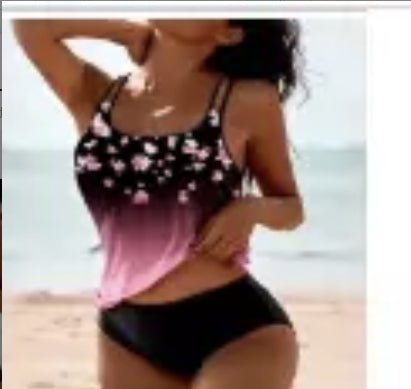 Vintage Printed Split High Waist Conservative Swimwear - BKKFinds