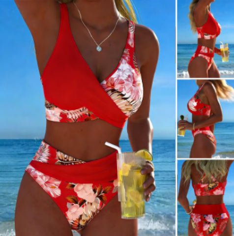 Women's Floral Print Bikini Casual Set - BKKFinds