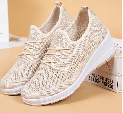 Women’s Mesh Casual Sneakers – Lightweight Wedge Sole - BKKFinds