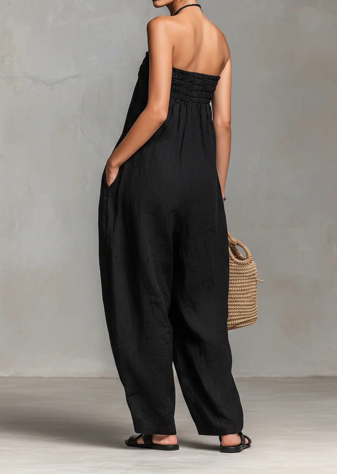 Women's Strapless Ruched Jumpsuit Summer - BKKFinds
