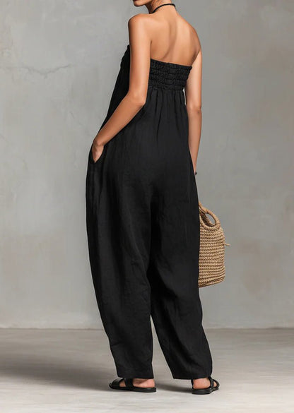 Women's Strapless Ruched Jumpsuit Summer - BKKFinds